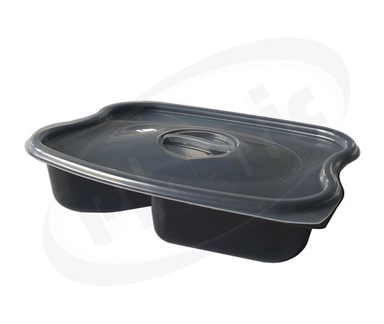 Picture of OFST box with lid 3 compartments 6x30 pcs. 875 ml. black 228/180/52 mm.