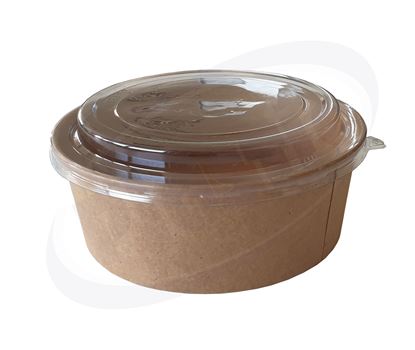 Снимка на Картонена купа за салата 38oz КРАФТ 100% с капак 200бр./к. КАРЕ