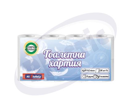 Снимка на Тоалетна хартия ALL4HORECA 8 бр , 3 пл., 7 пак./чувал