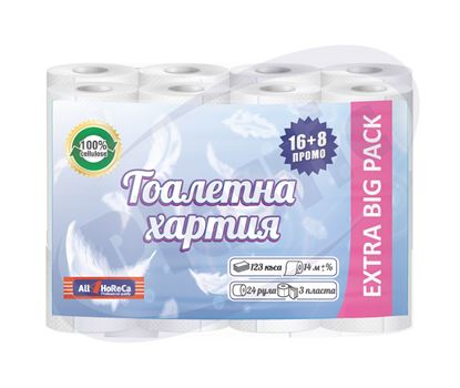 Снимка на Тоалетна хартия ALL4HORECA 24 бр., 3 пл., 3 пак./чувал
