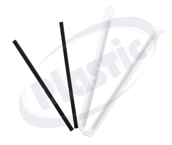 Picture of Paper straws individually wrapped  BLACK F8 20 cm. 30x100 pcs.