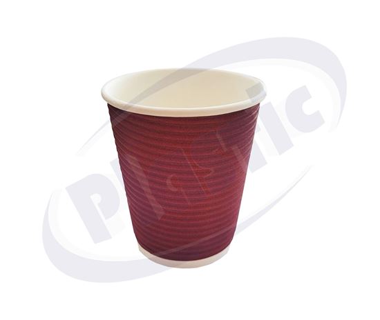 Снимка на Картонени чаши 8oz двустенни Ф80 БОРДО, 20х25 бр./кашон И