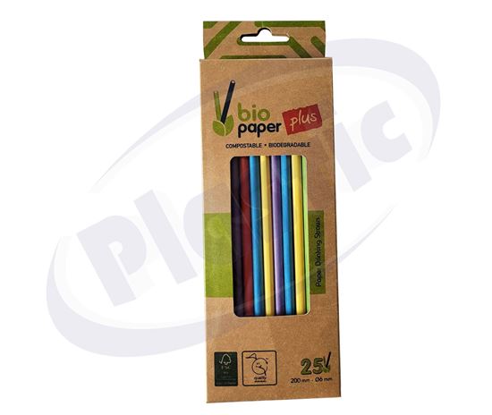 Picture of Colored mixed paper straws 20 cm., 51х25 pcs./box