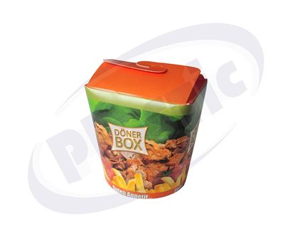 Снимка на Картонена кутия за храна 16oz 500 мл. с печат 10х50 бр./кашон