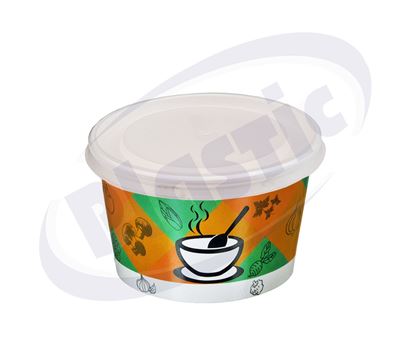 Снимка на Картонена купа за супа 16oz с капак 500 бр./кашон МС