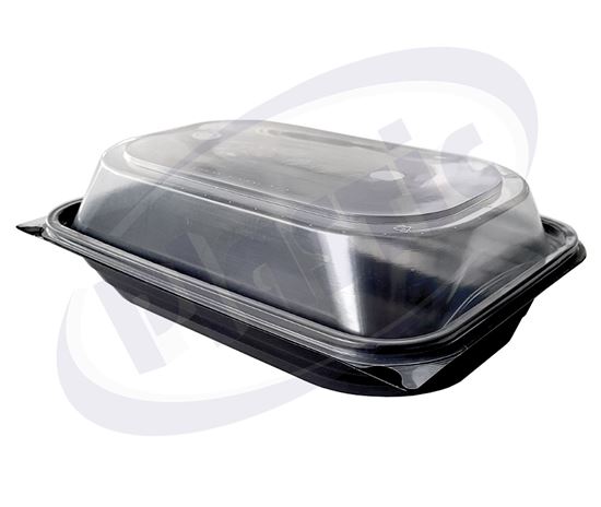 Picture of Hamburger menu box with lid 1 compartment black 180 pcs./box