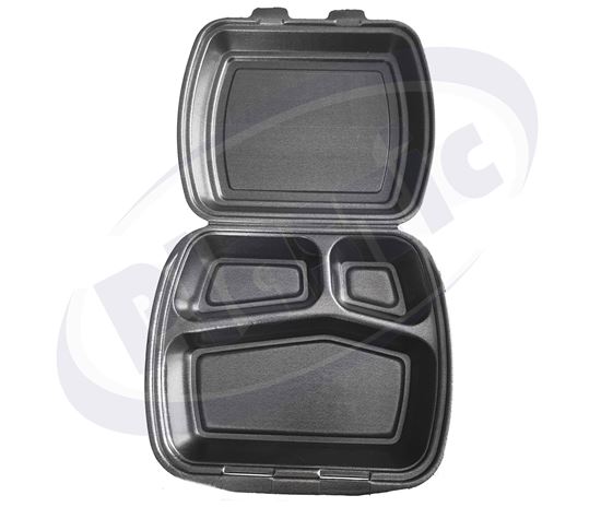 Picture of XPS box MB 3 section GRAY/BLACK 250/208/68 mm. 250 pcs./bag BF