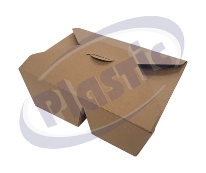 Снимка на Картонена кутия JH-TD-002 2 отделения  КРАФТ 1220ml 4х50 бр./каш. 178х137х65