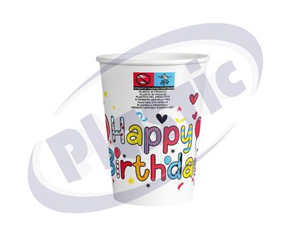 Снимка на Картонени чаши 8oz Happy Birthday ЕС 25х80 бр./кашон АЛ