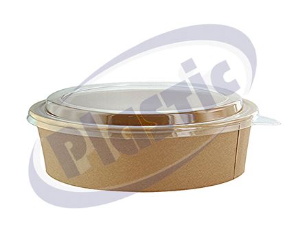 Снимка на Картонена купа за салата 32oz КРАФТ 100% с капак 200бр./к. КАРЕ